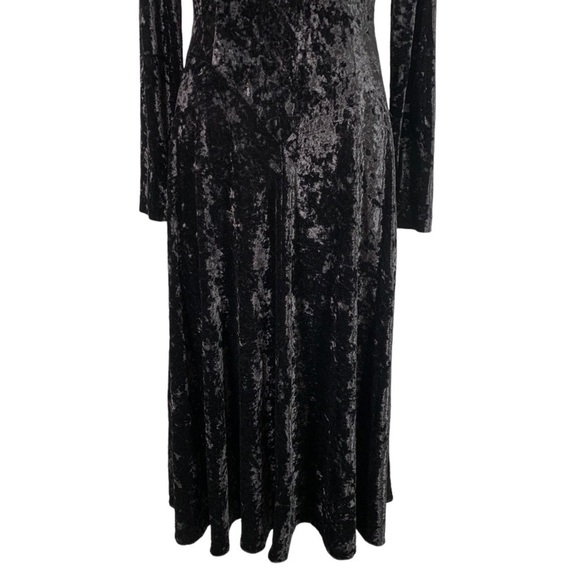 Vintage Betsey & Adam Velvet Illusion Long Sleeve Midi Dress Size S - Picture 6 of 9
